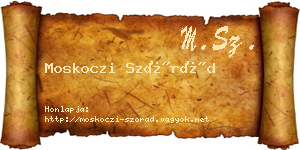 Moskoczi Szórád névjegykártya